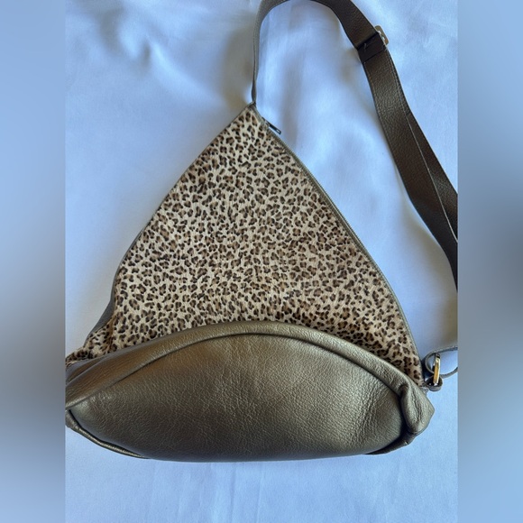 Vintage Xavier Danaud Leopard Faux Fur Leather Sling Bag Made in France - Picture 4 of 11